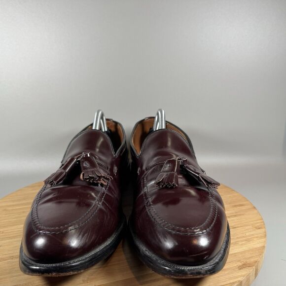 S Allen Edmonds Men's Dress Shoes GRAYSON Burgundy Slip On Tasseled Men's 11.5 B - Picture 2 of 8